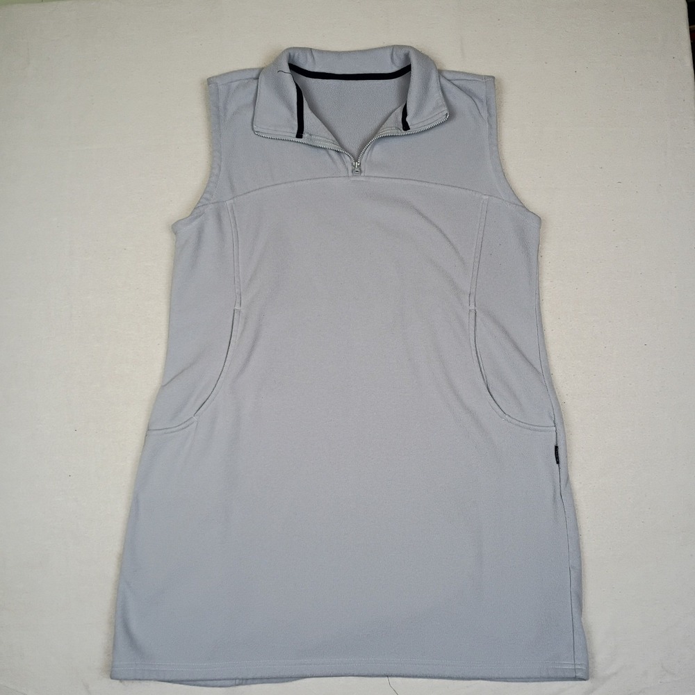 Baleaf Womens XL Light Grey Fleece Sleeveless Quarter Zip Athletic Dress Pockets
